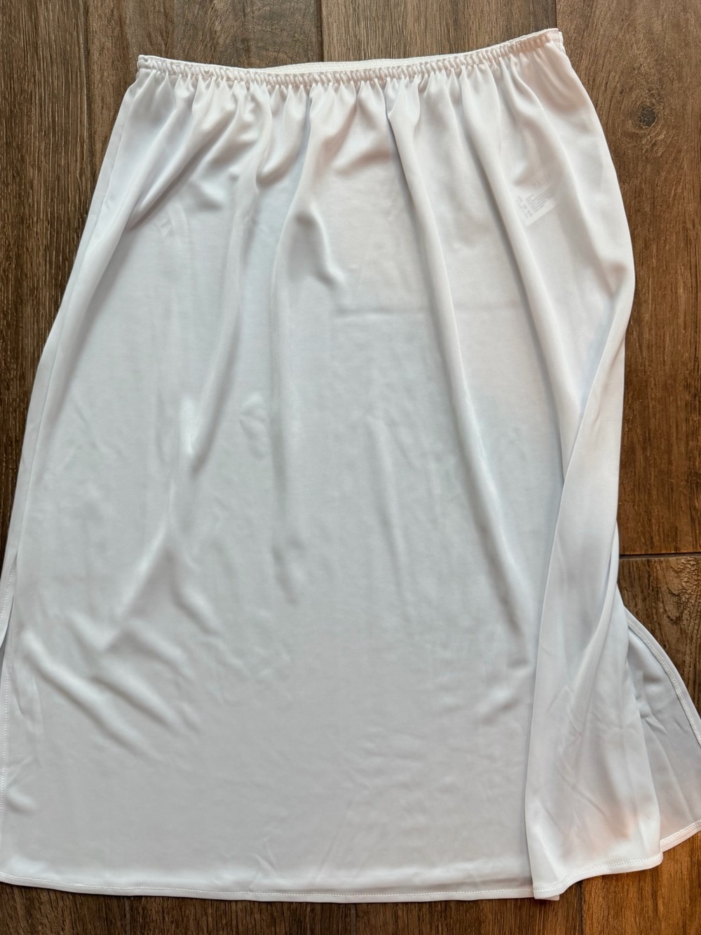 vassarette White Half Slip with Elastic Waist